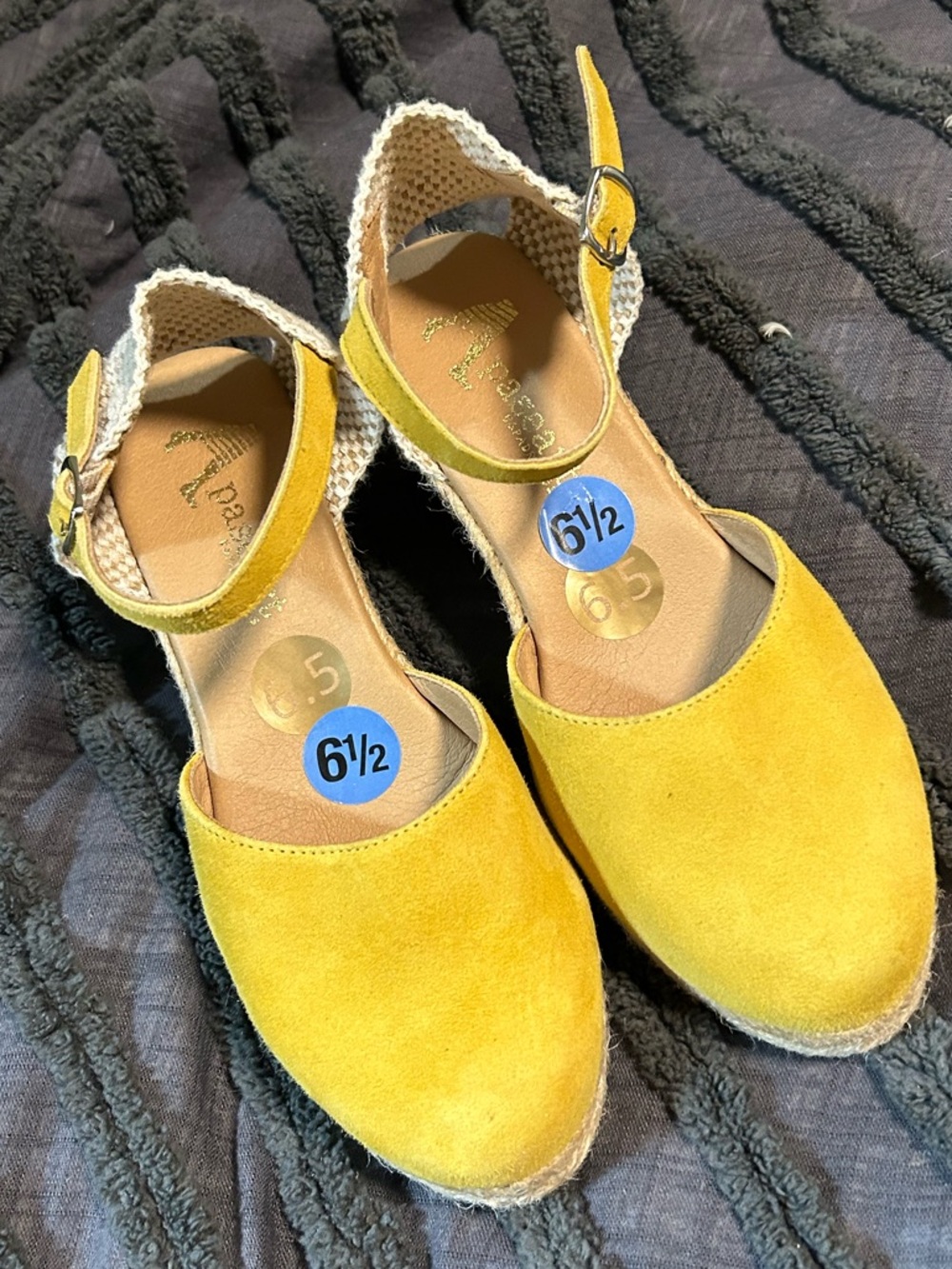 Paceart Suede Espadrilles NWOT sz 37 Spain